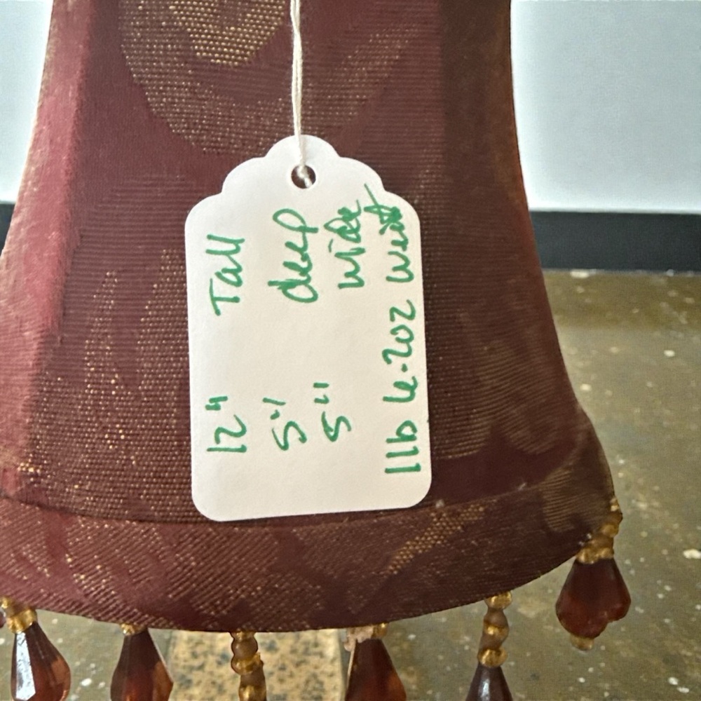 Source Unknown Brass Lamp with maroon and gold Accents - Picture 5 of 5